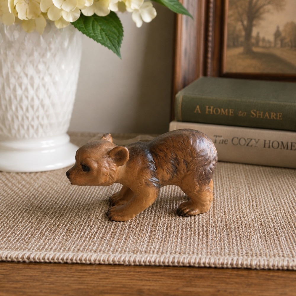 Vintage Josef Originals Japan Porcelain Brown Bear Cub Figurine Hand Painted 3"